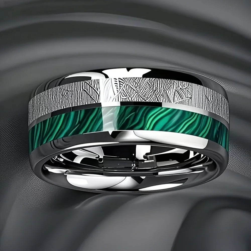 Elyra - Unisex Stainless Steel Ring  With Colorful Gemstone Stripe