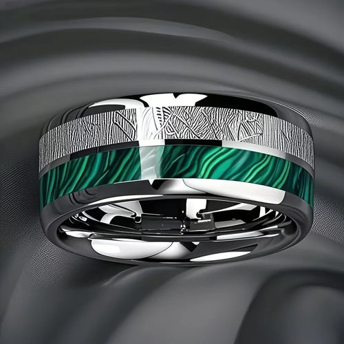 Elyra - Unisex Stainless Steel Ring  With Colorful Gemstone Stripe